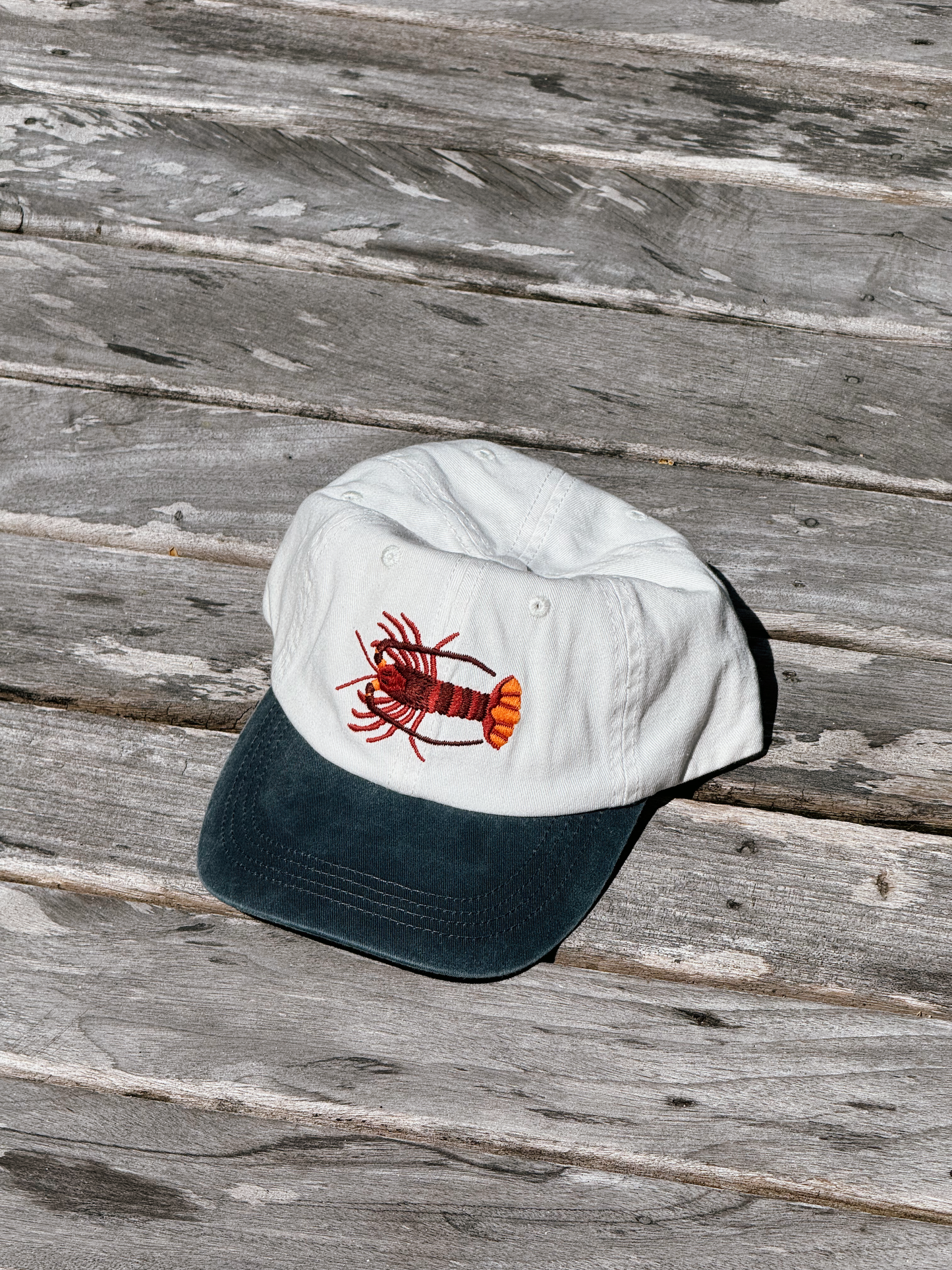 Pallion Point - Southern Rock Lobster Lid | White & Blue Cotton Dad Cap