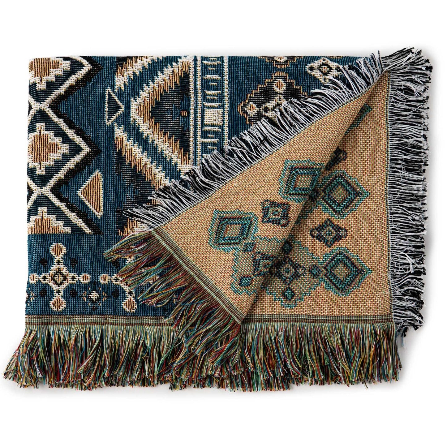 HENDEER - 'Let It Be' Woven Picnic Rug/Throw: Regular 130x160cm