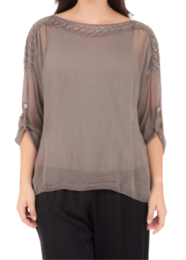 Italian Silk Top - Fango