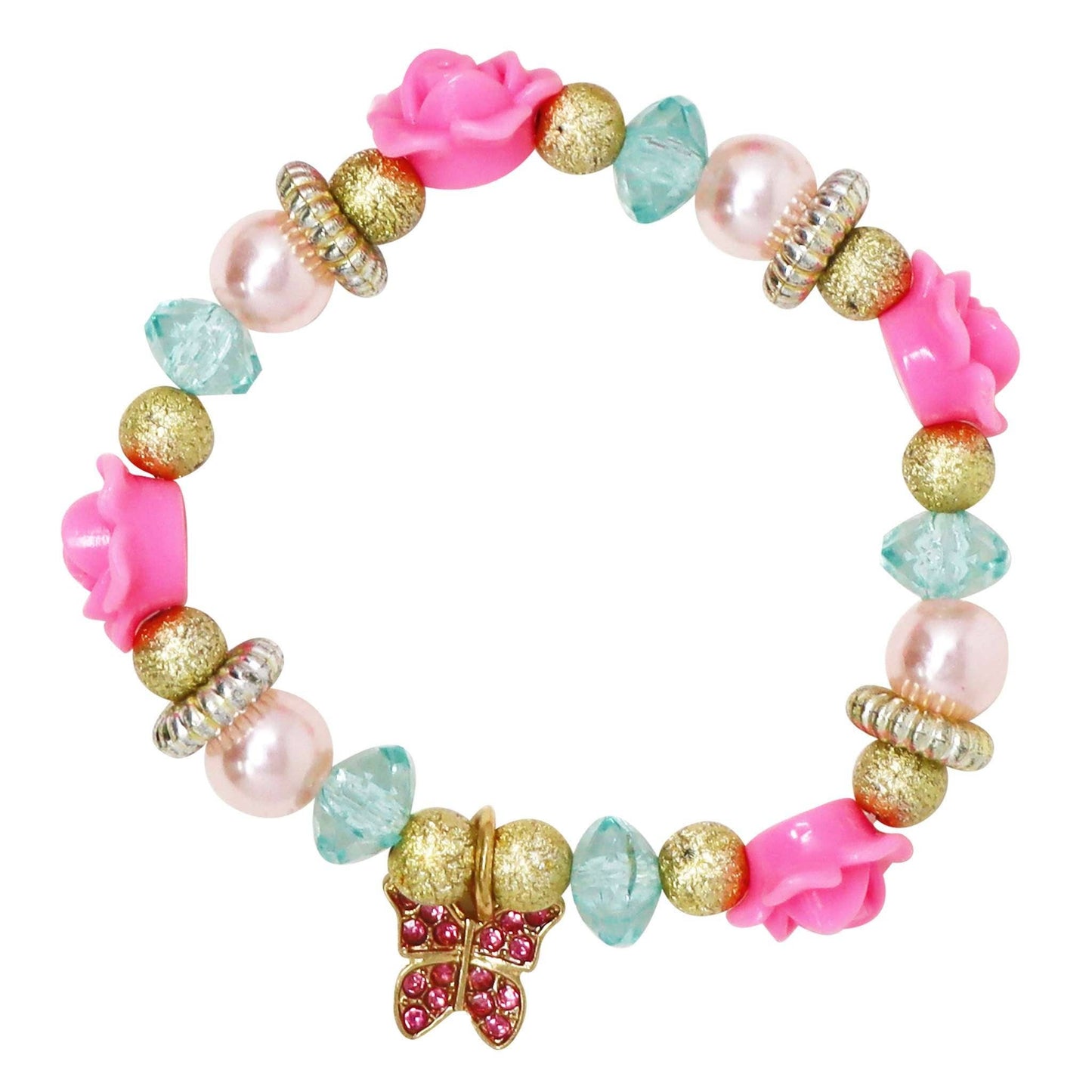 Pink Poppy - Butterfly Flower Bracelet - (Pack Size: 6)