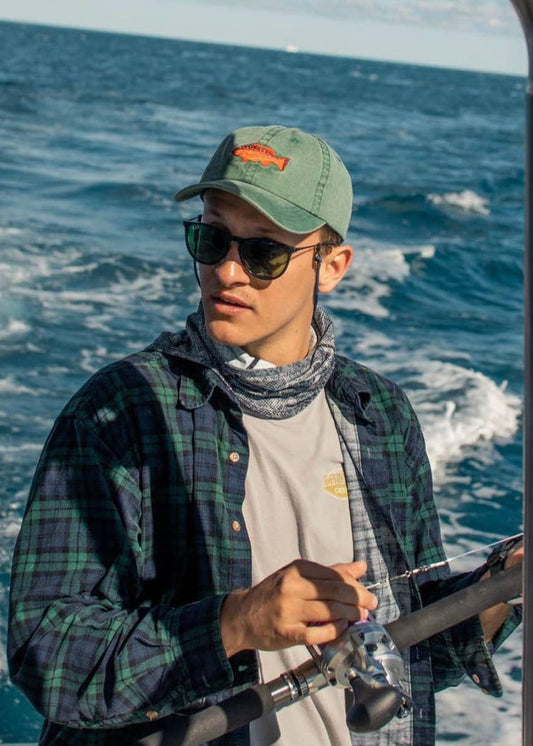 Pallion Point - Coral Trout Fish Lid | Cotton Dad Cap in Green