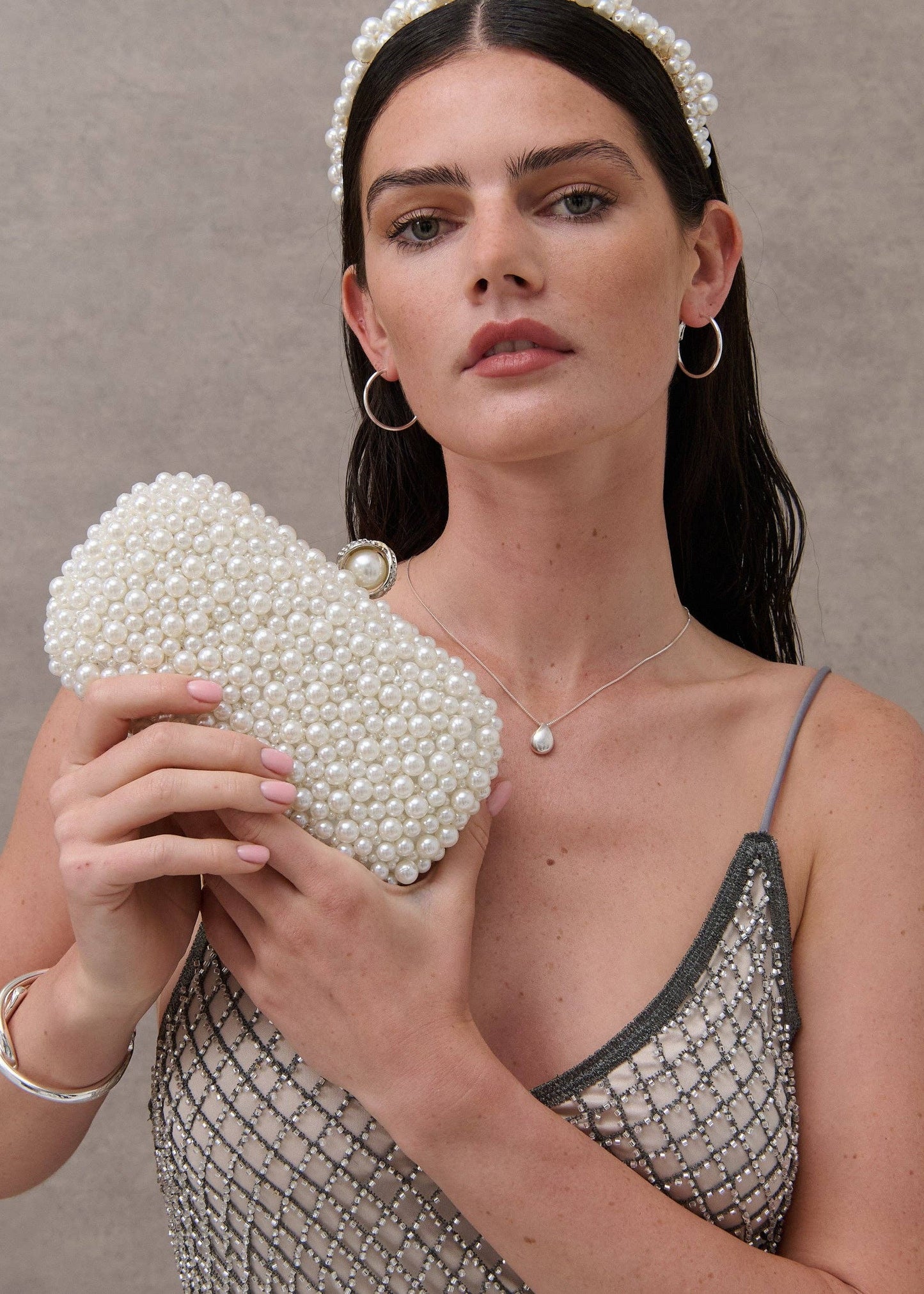 Angels Whisper Accessories - Cosmo Pearl Clutch Bag