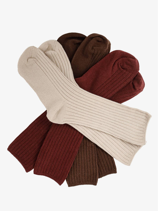 Chloe Everyday Ribbed Socks: WINE
