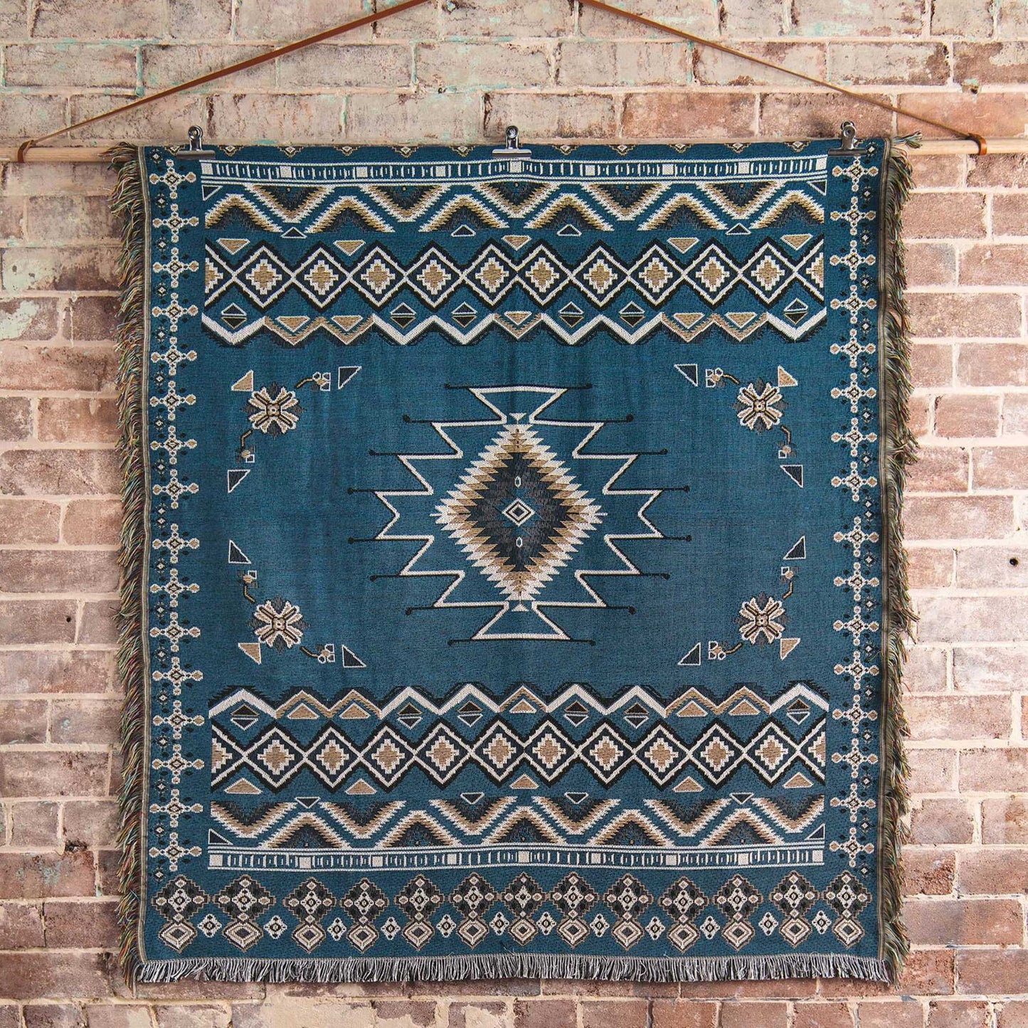 HENDEER - 'Let It Be' Woven Picnic Rug/Throw: Regular 130x160cm