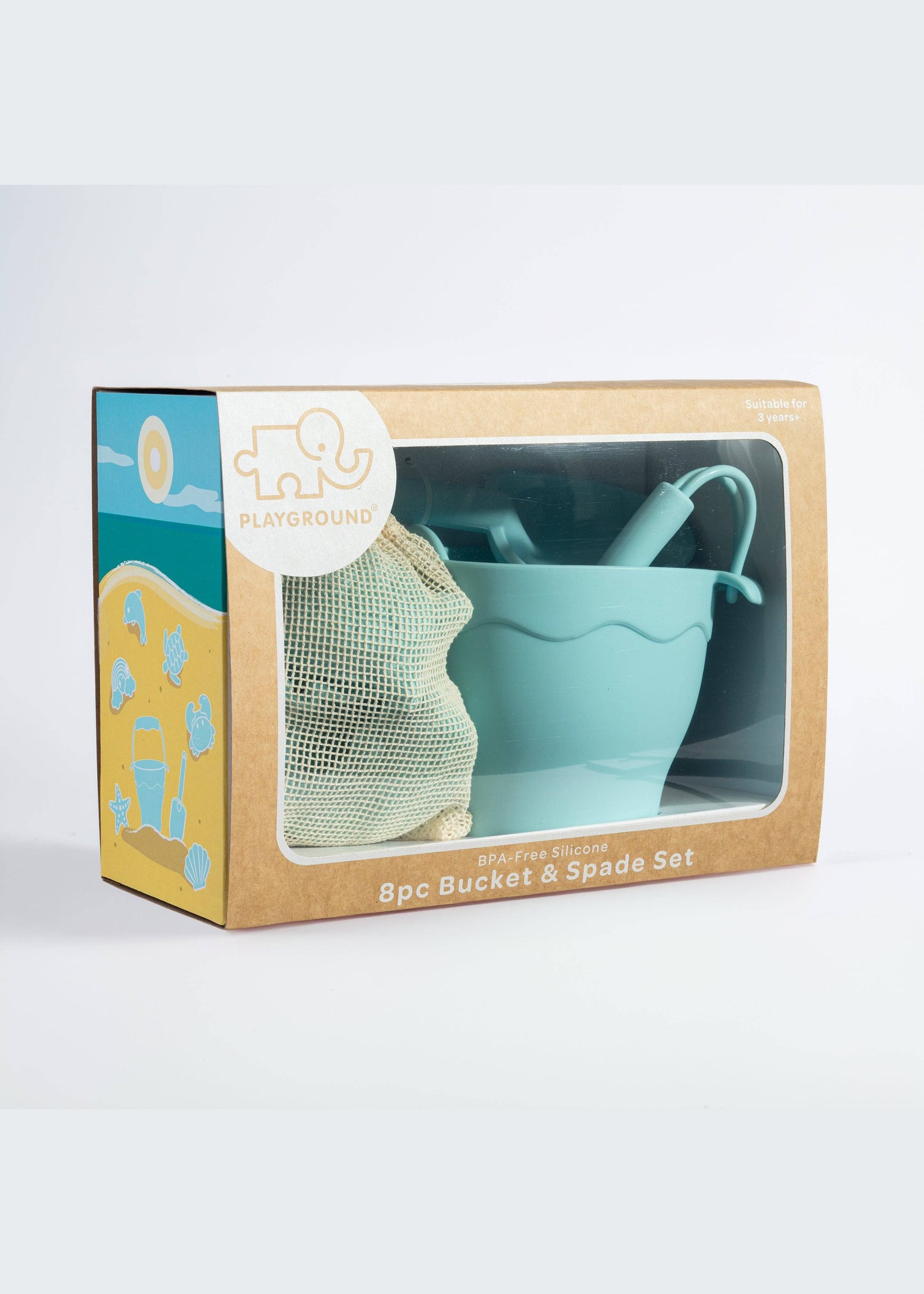 8pc Silicone Bucket Set - Light Blue