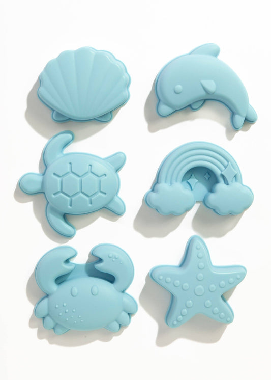 8pc Silicone Bucket Set - Light Blue