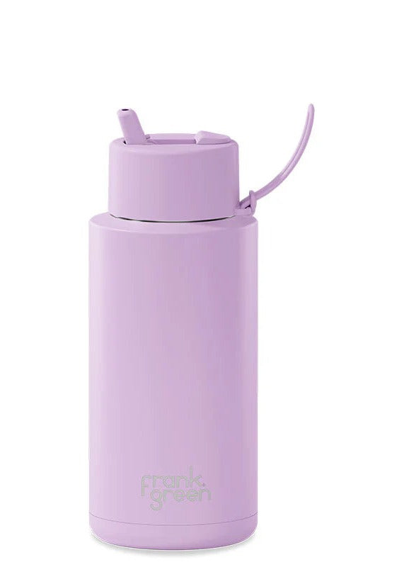 Stainless Steel Ceramic Reusable Bottle Lilac Haze with Flip Straw Lid