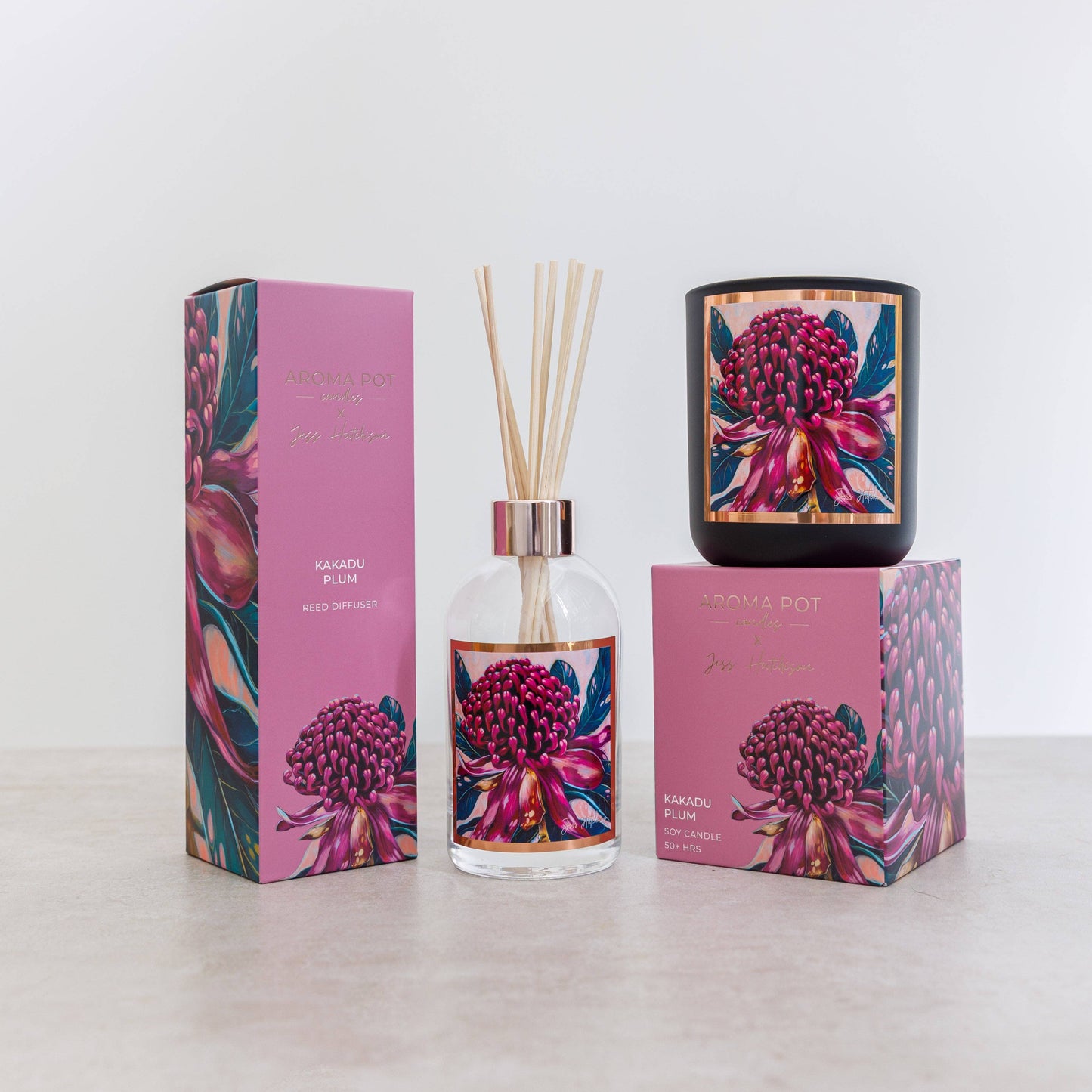 Aroma Pot - 200ml Australian artist reed diffuser - Kakadu plum