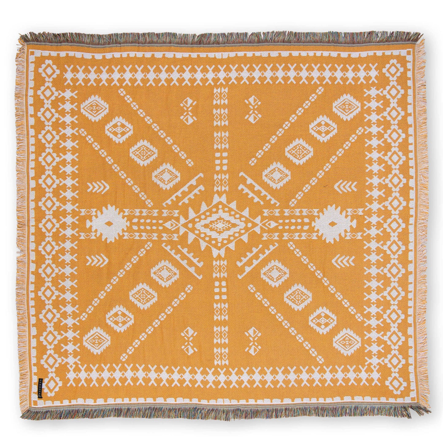 HENDEER - 'Good Day Sunshine' Woven Picnic Rug/Throw: Large 170x200cm