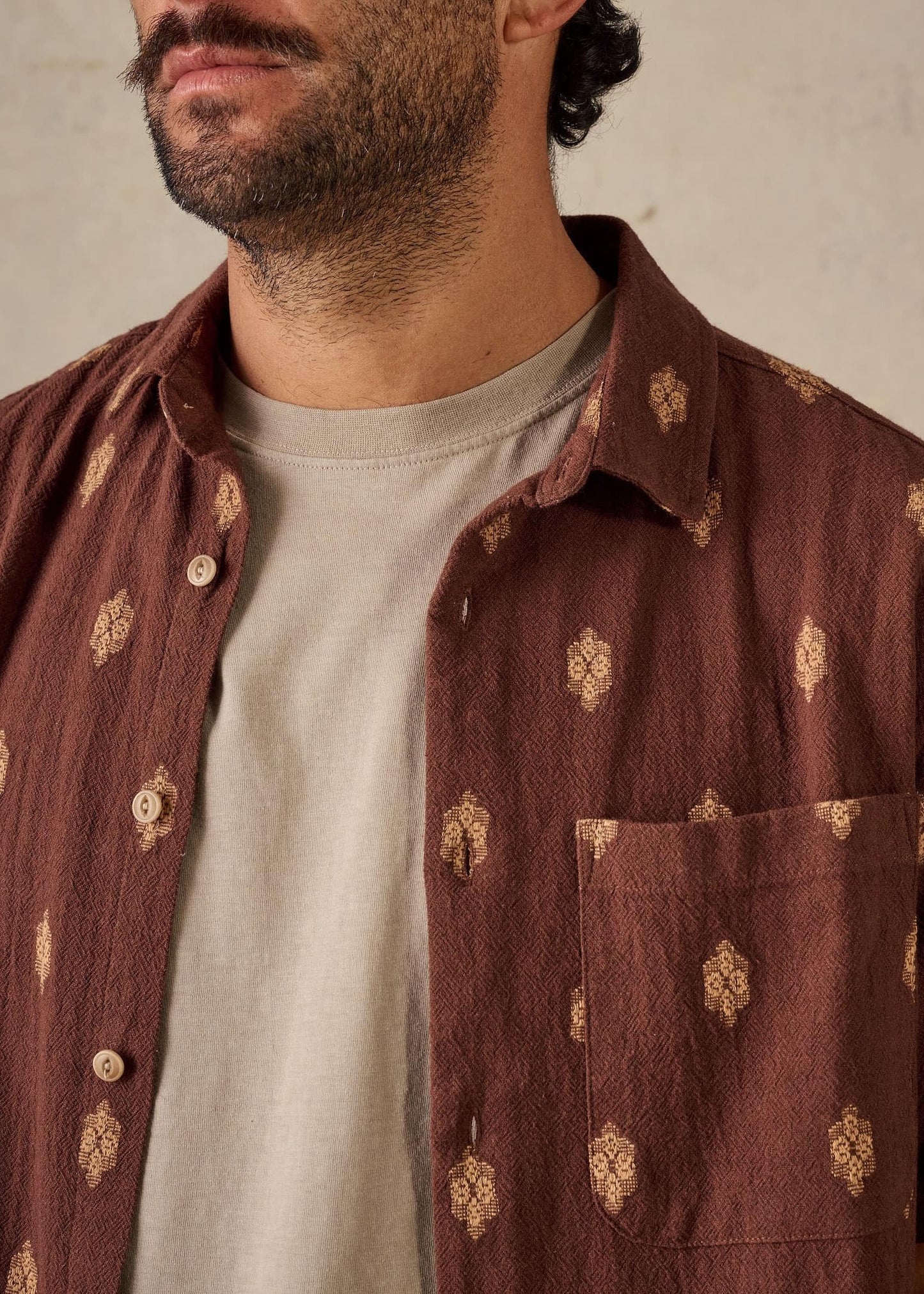 Button Up Shirt - Brown Multi
