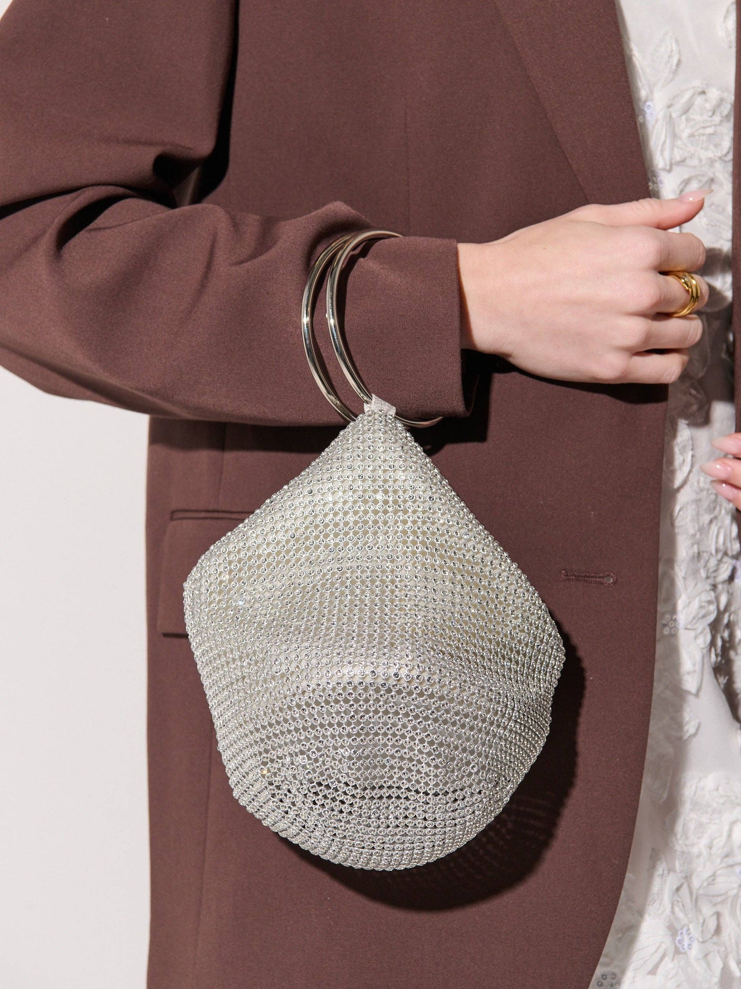 Angels Whisper Accessories - Jada Glomesh Evening Bag in Silver