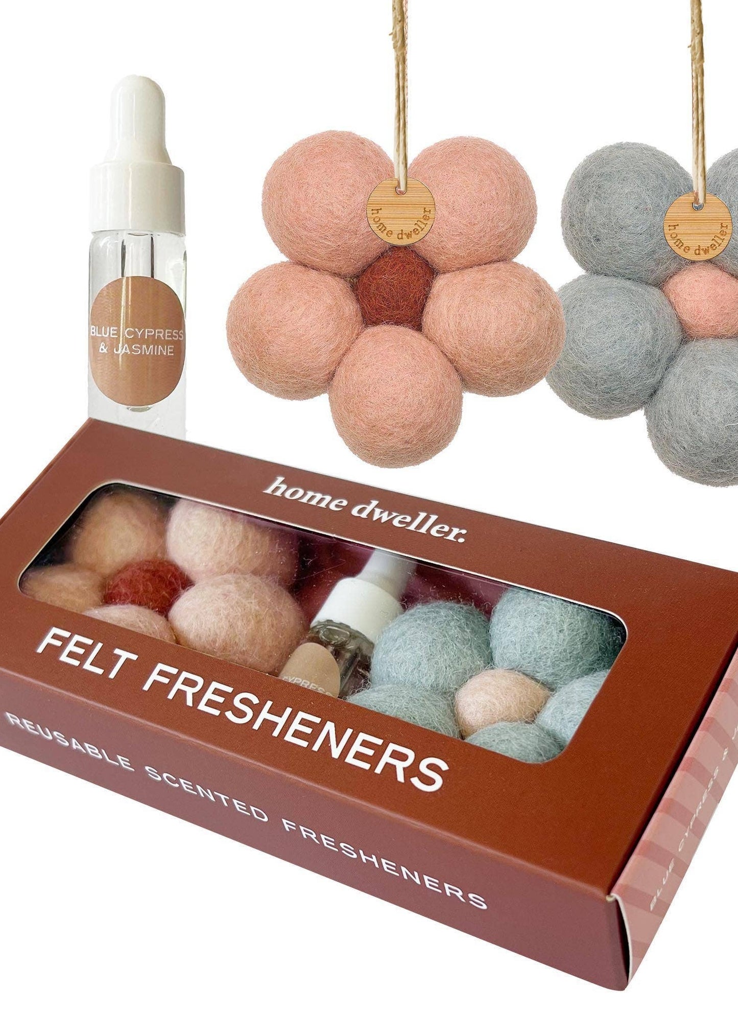 Felt Flower Fresheners - Blue Cypress & Jasmine