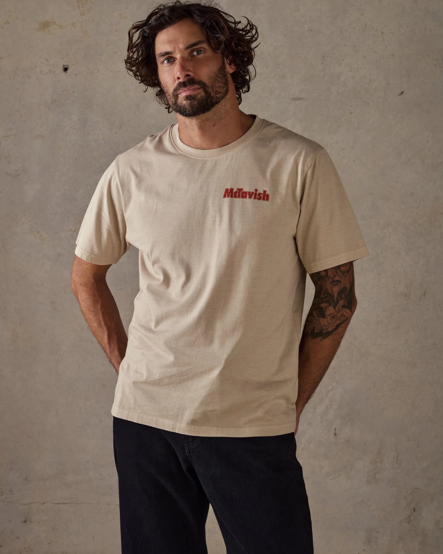 Glassers Tee by Schuyler Beecroft - Light Tan