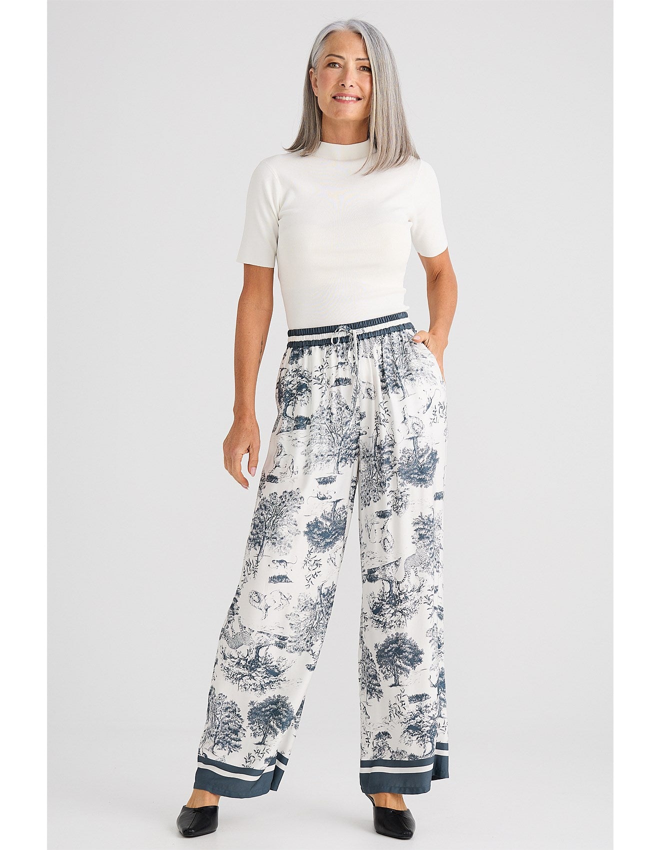 Glenda Pant - Slate Toile