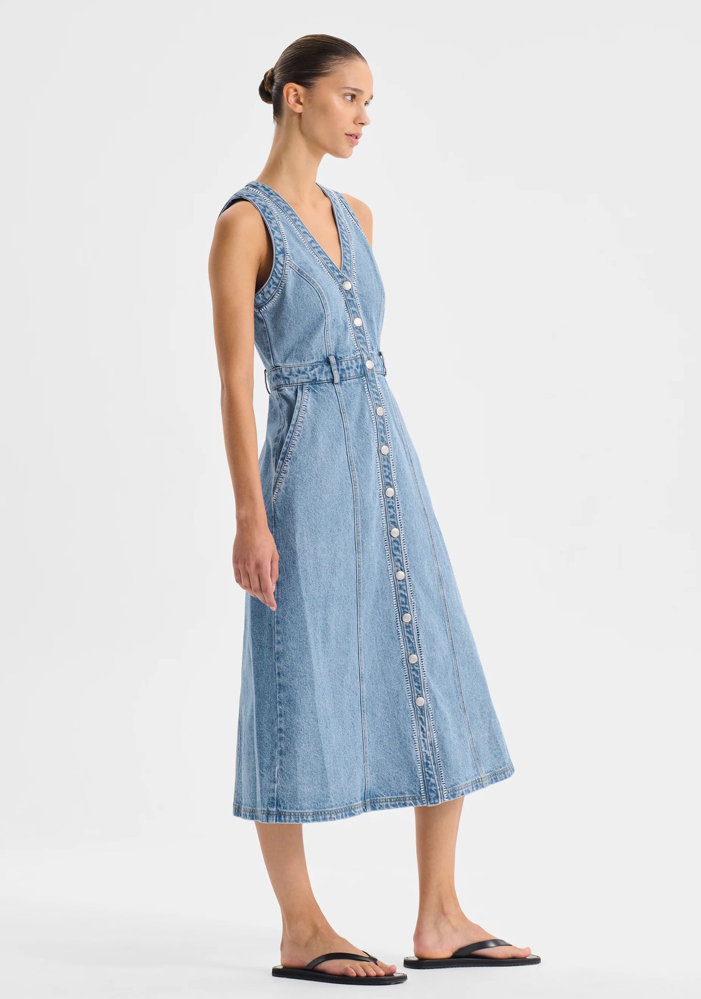 Hendrix Denim Dress - Light Blue