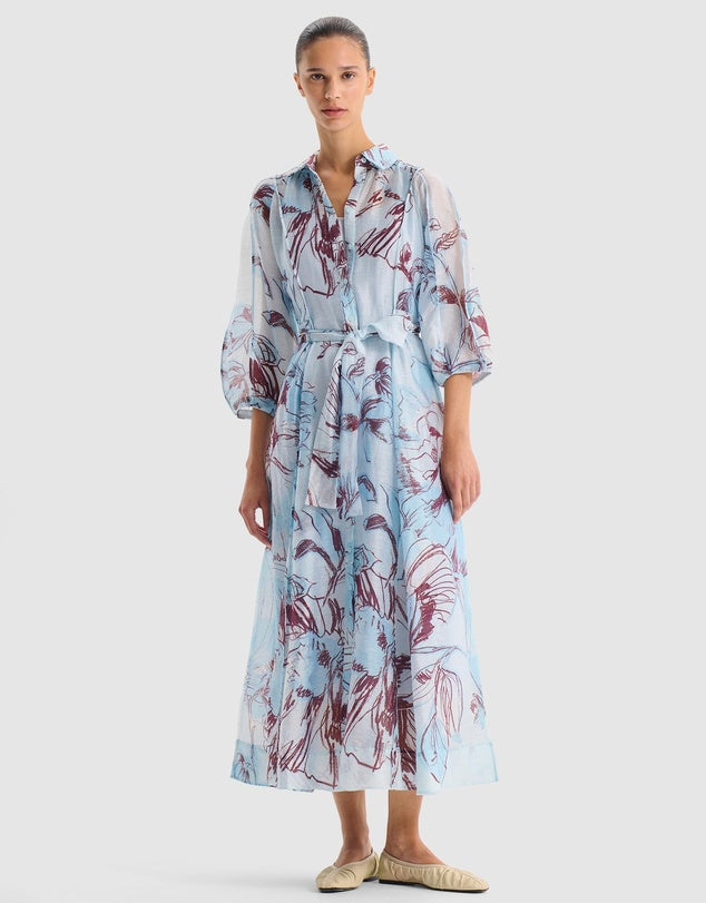 Mae Shirt Dress - Sky