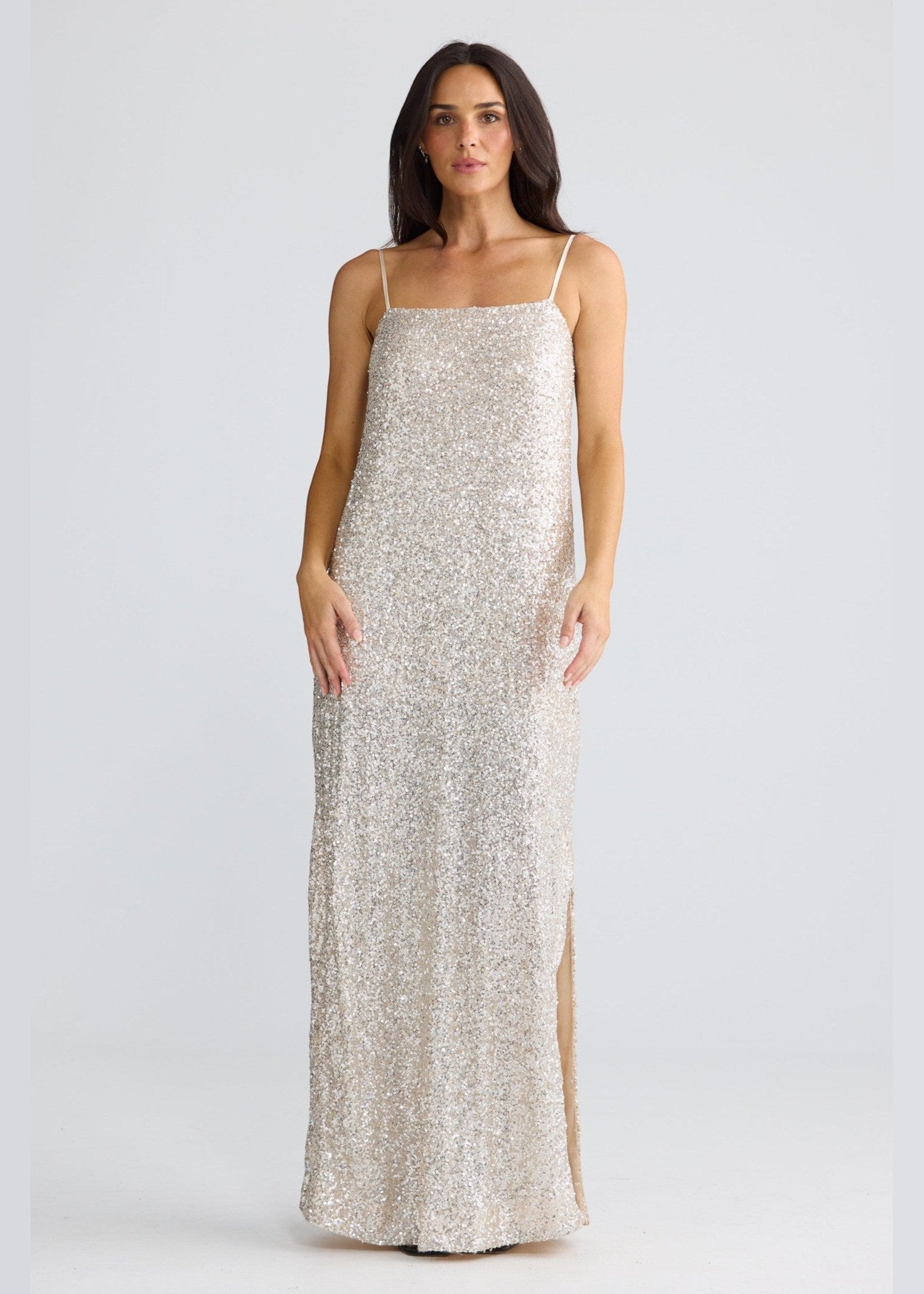 Brave and True Jazzy Maxi Dress - Champagne