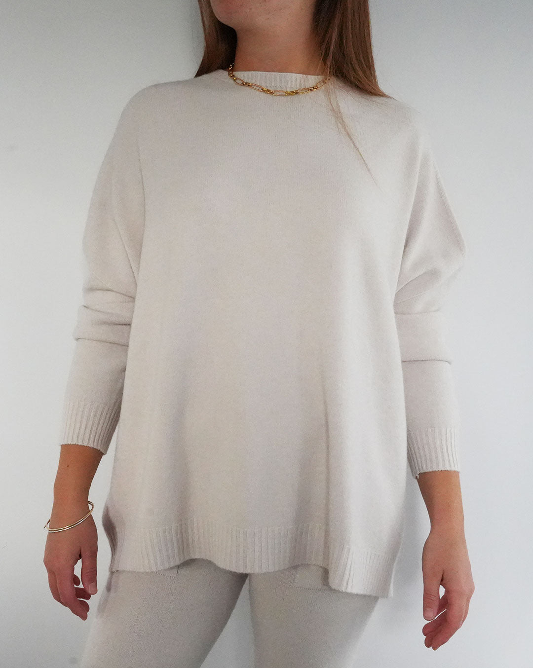 Verona Round Neck Jumper - Cream