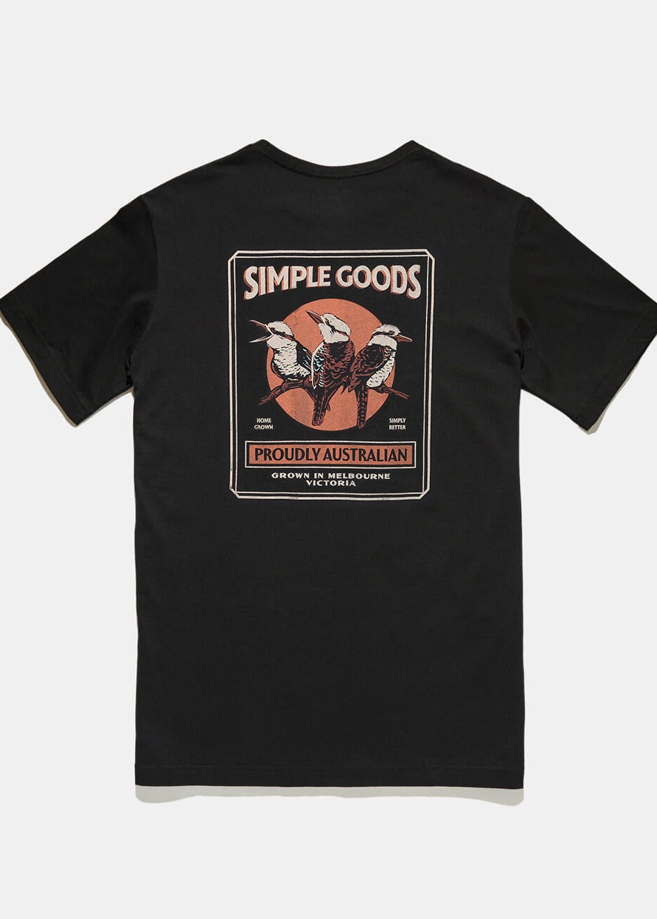 Reginald Print Tee - Kookaburra Black