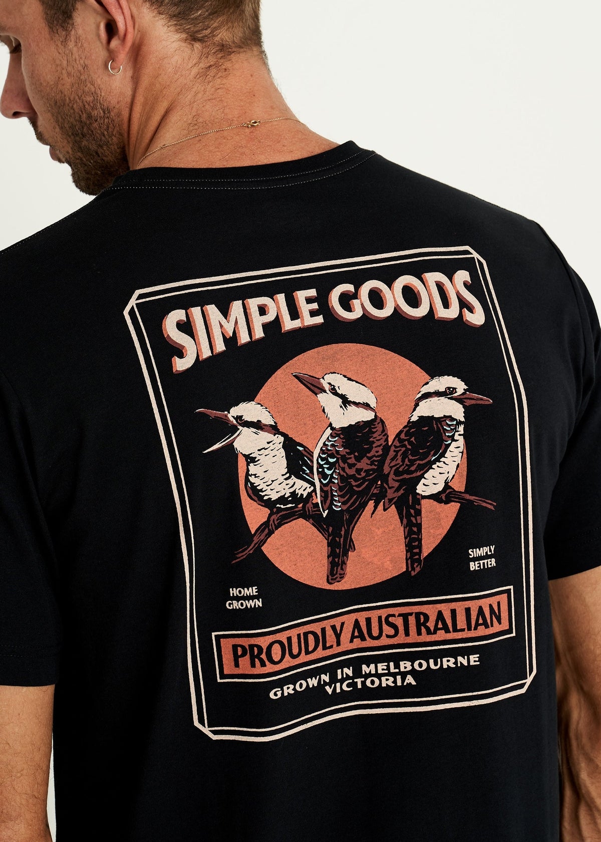 Reginald Print Tee - Kookaburra Black
