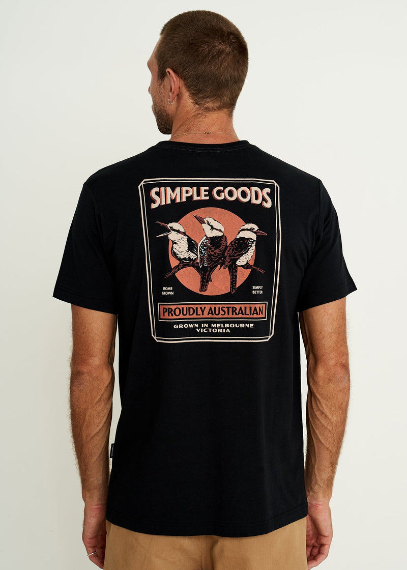 Reginald Print Tee - Kookaburra Black