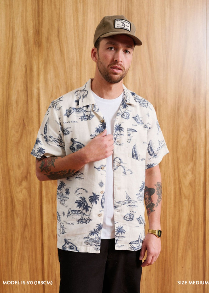 Hawaiian SS Shirt - Lanai Vintage White