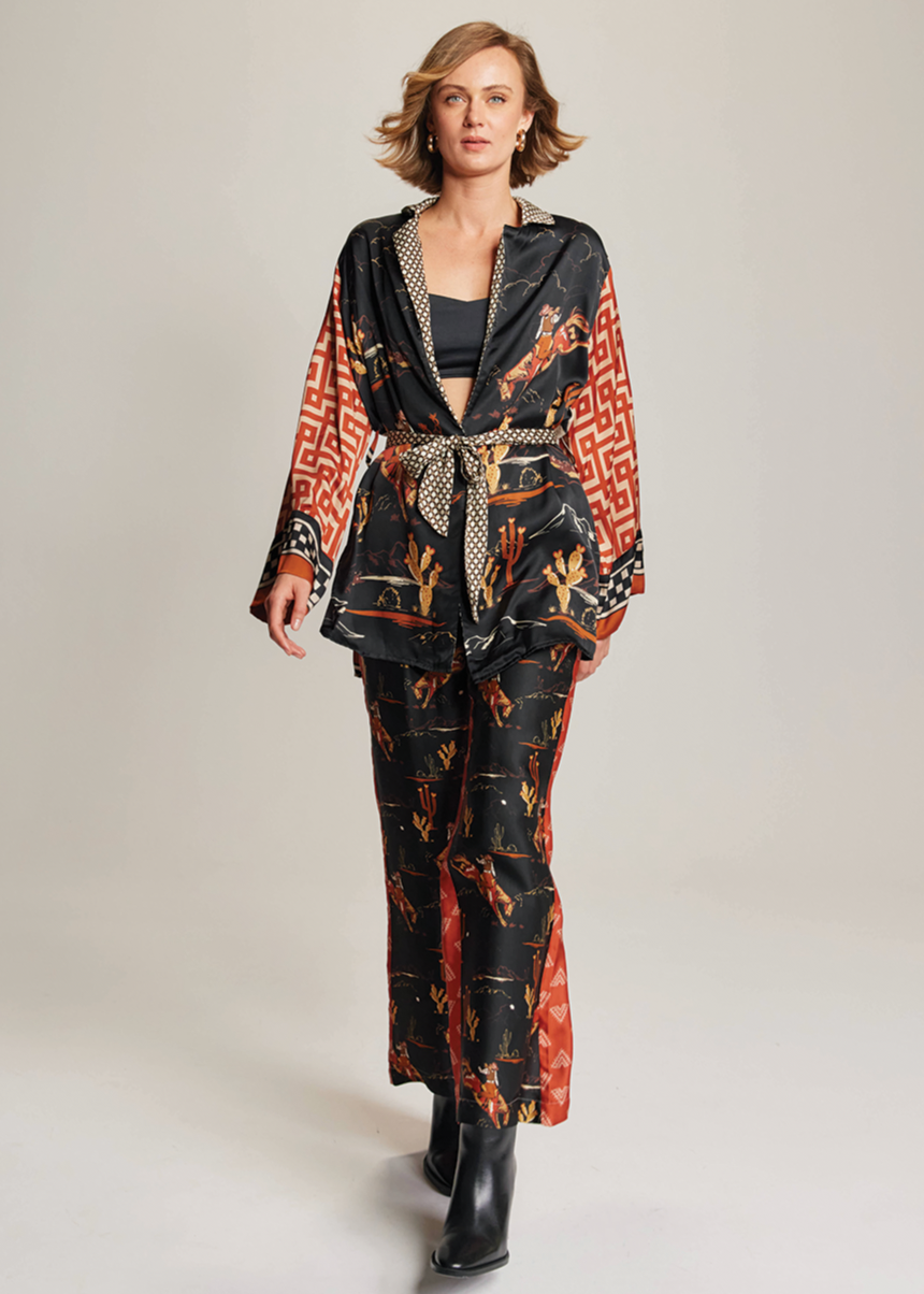 Lucia Kimono Belted Jacket - Rodeo