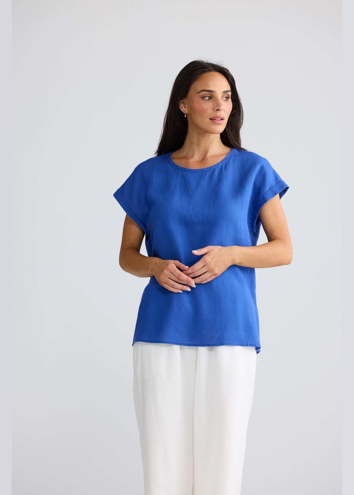 Brave and True Percy Top - Cobalt