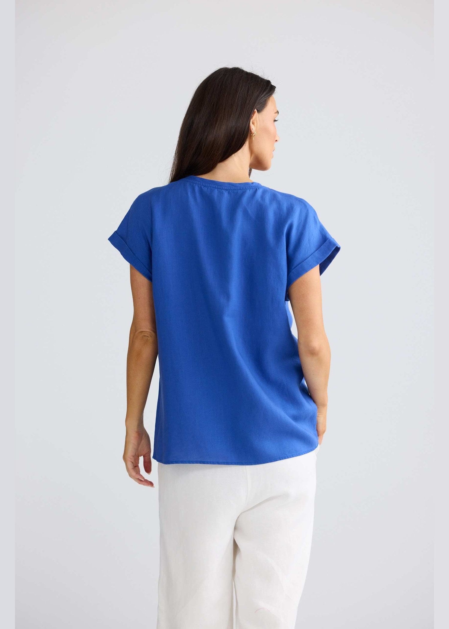 Brave and True Percy Top - Cobalt