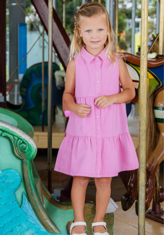 Pink Twill Dress - Pink