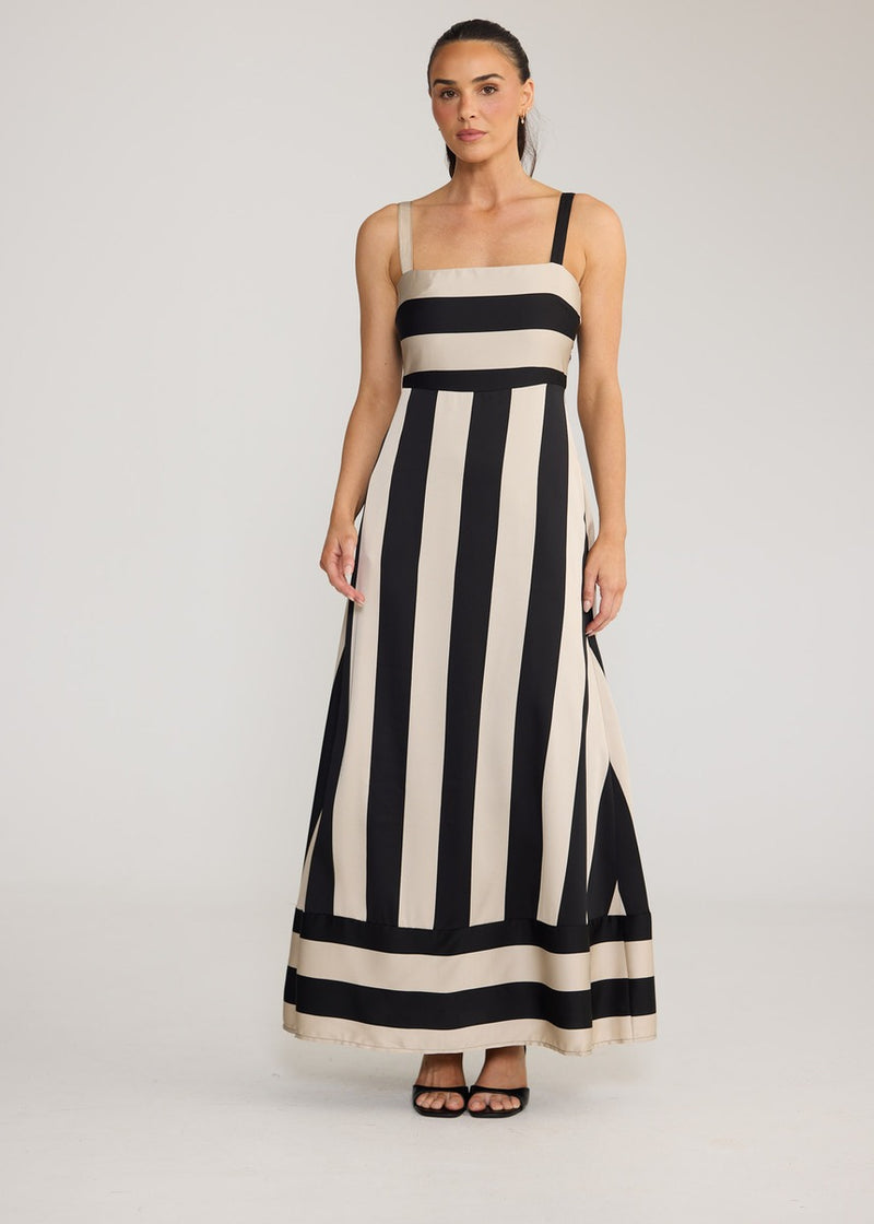 Grace Dress - Monochrome Stripe