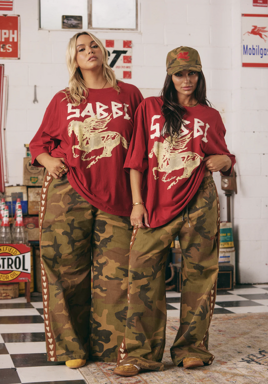 The Very Oversized Rhinestone Tee - Red