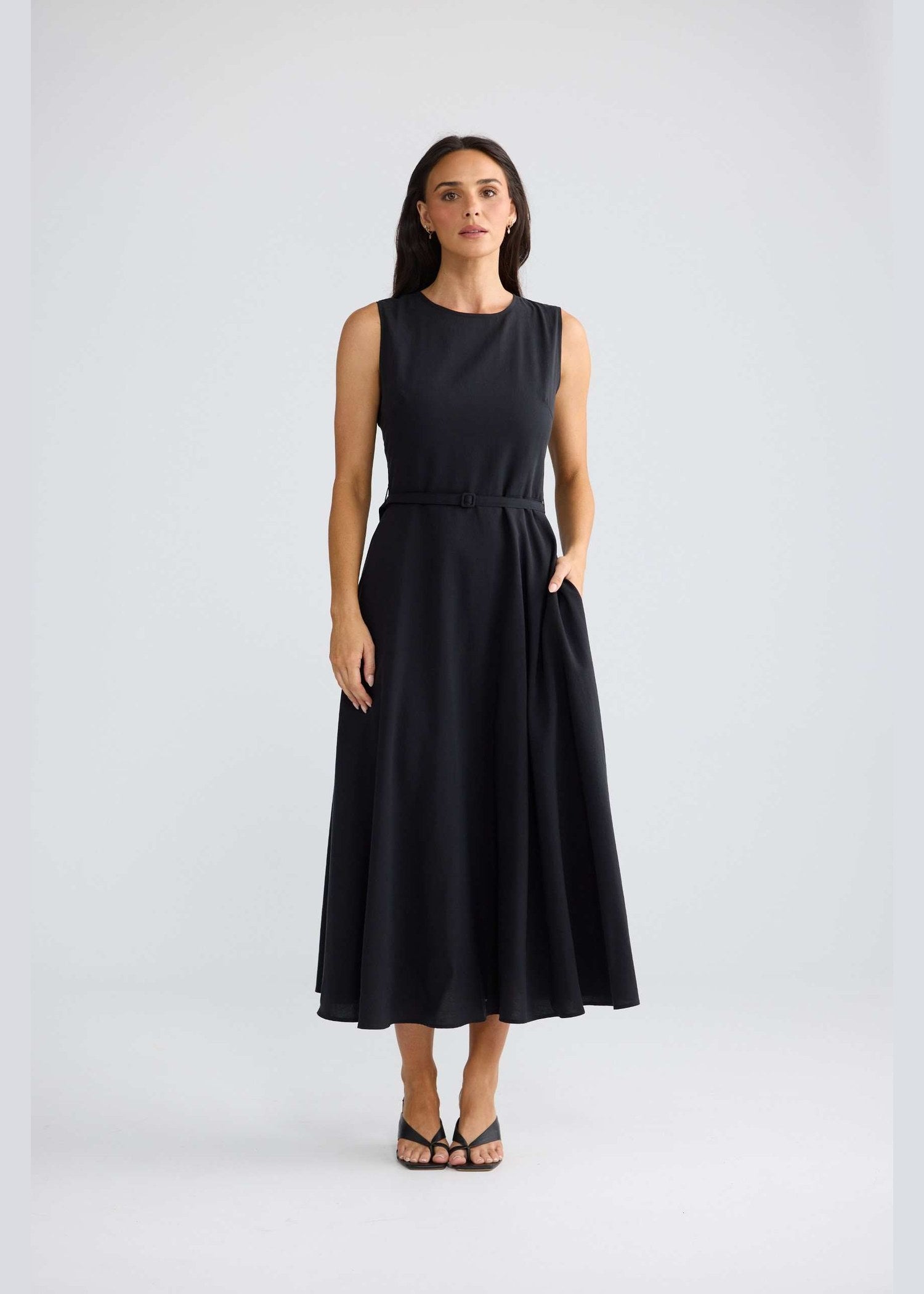 Brave and True Ren Midi Dress - Black
