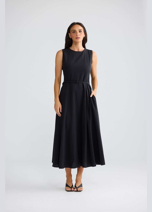 Brave and True Ren Midi Dress - Black