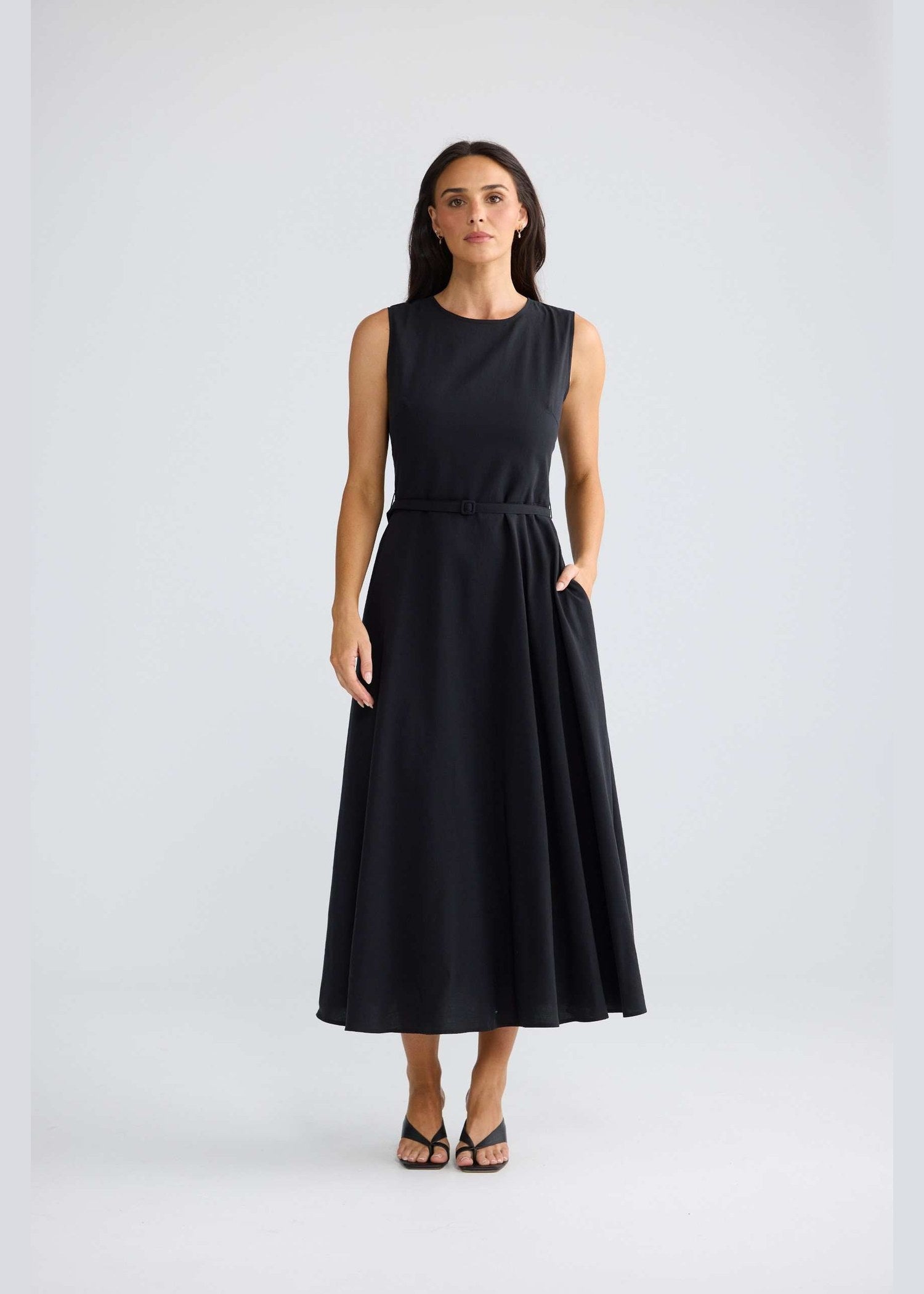 Brave and True Ren Midi Dress - Black