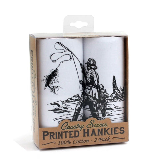 Printed Hankies Fishing - 2 Pack