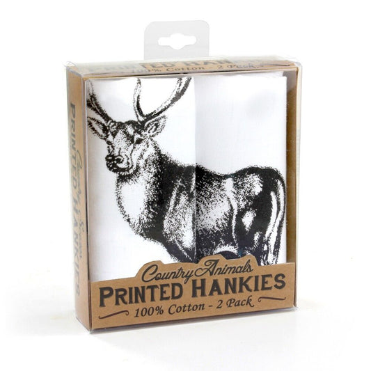 Printed Hankies Deer - 2 Pack