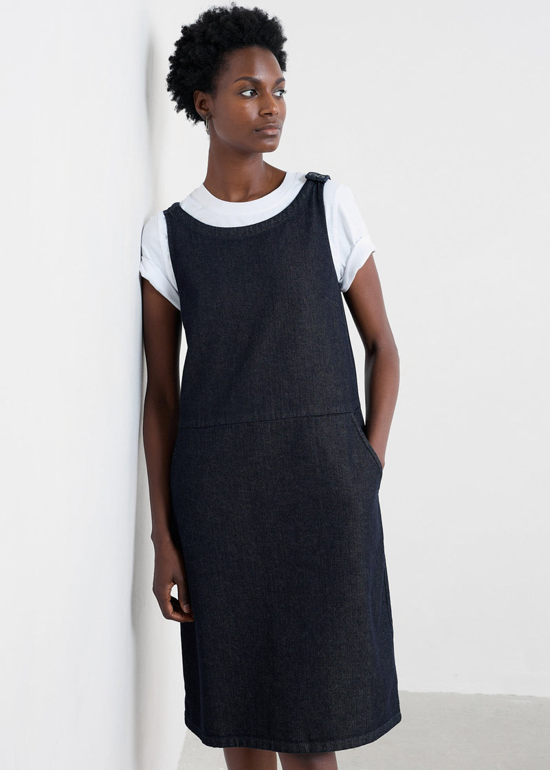 Salt Weave Pinafore - Dark Wash