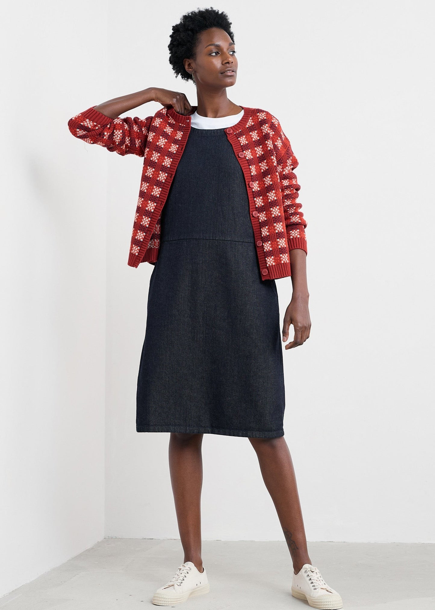 Seasalt Salt Weave Pinafore - Dark Wash