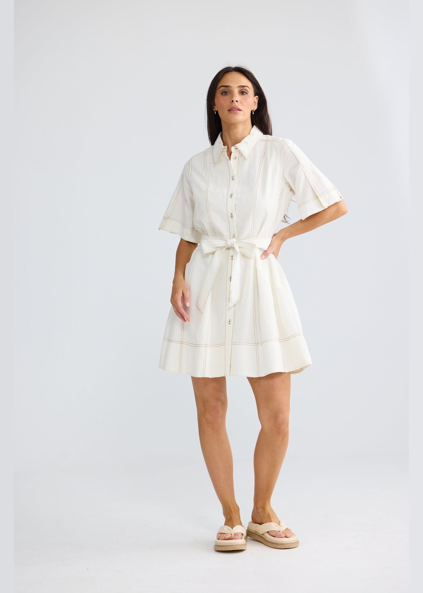 Brave and True Sandra Dress - Porcelain