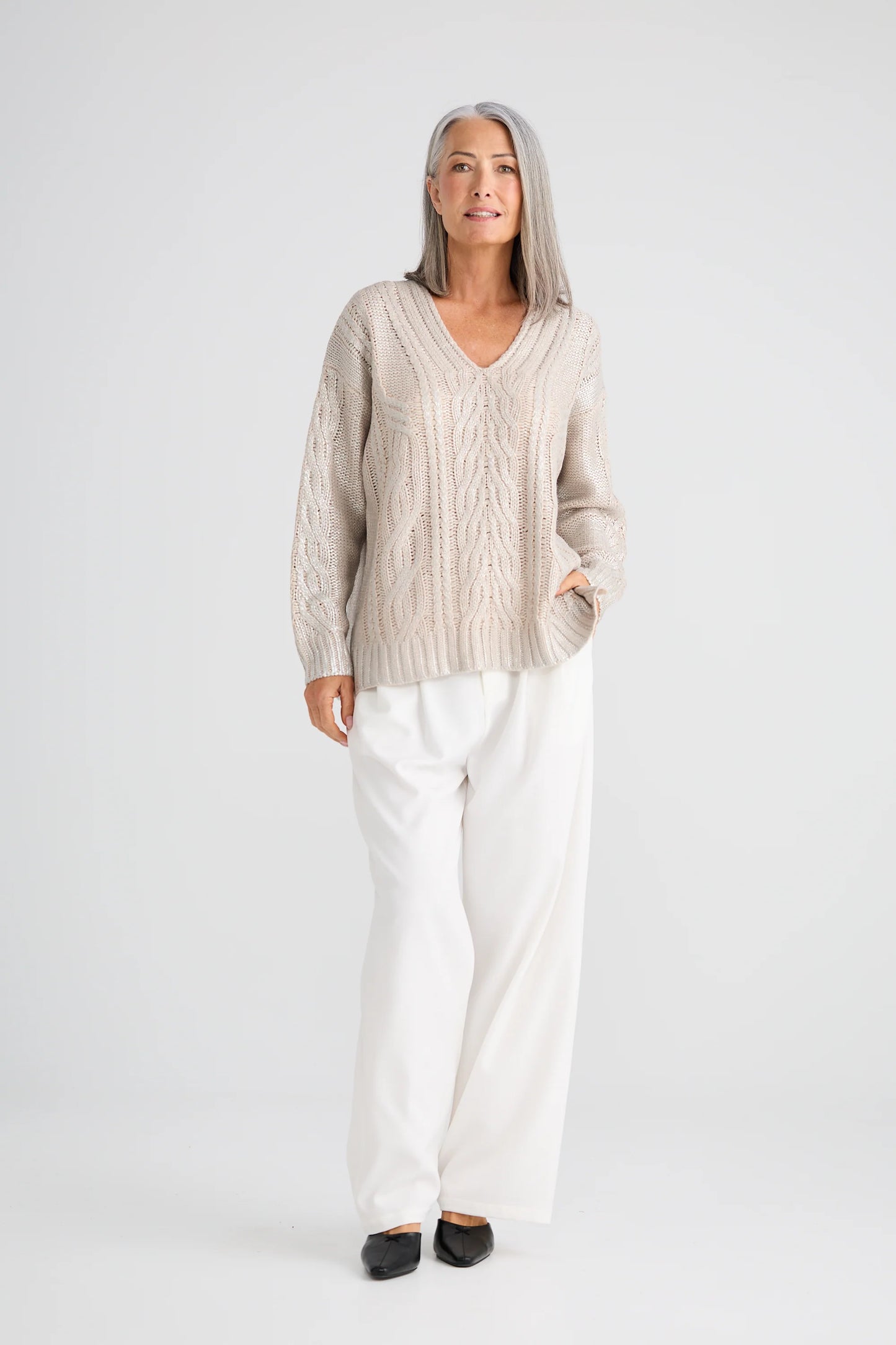 Satellite Knit - Sand Metallic