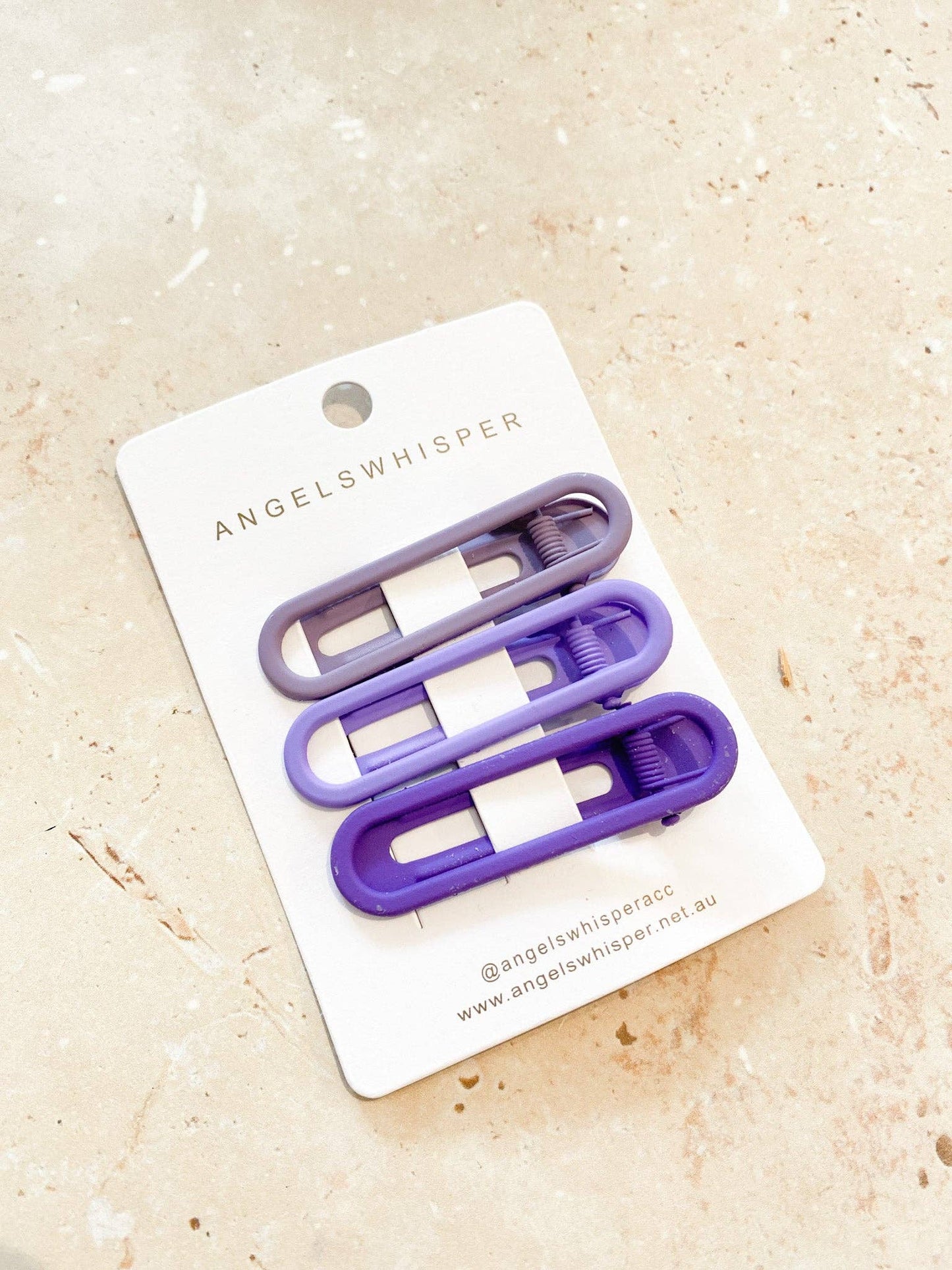 Angels Whisper Accessories - Ginny Matte Hair Clips Set: Purple