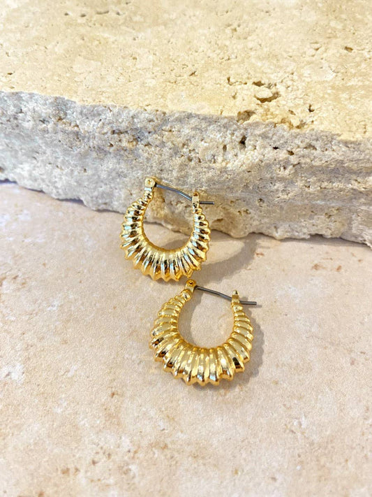 Vesta Twist Hoops - Gold Plated