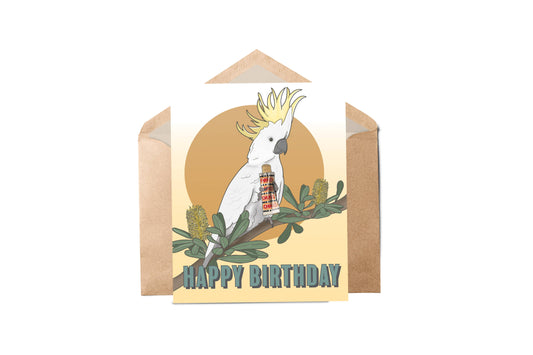 Little Green Mini Creative - Cockatoo Birthday Card | Australian Greeting Card