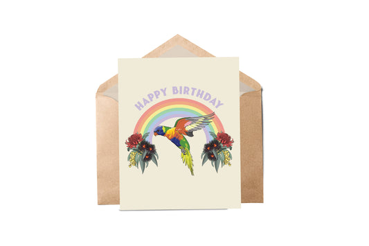 Rainbow Lorikeet Birthday Card | Australia | Greeting Card
